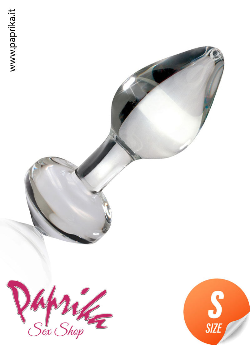 Plug Anale Unisex Base Punta 7 cm Ø 30 Vetro Infrangibile