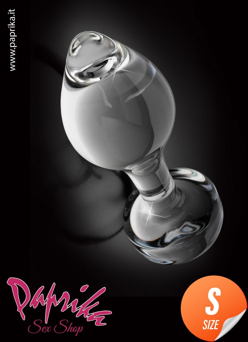 Plug Anale Unisex Base Punta 7 cm Ø 30 Vetro Infrangibile