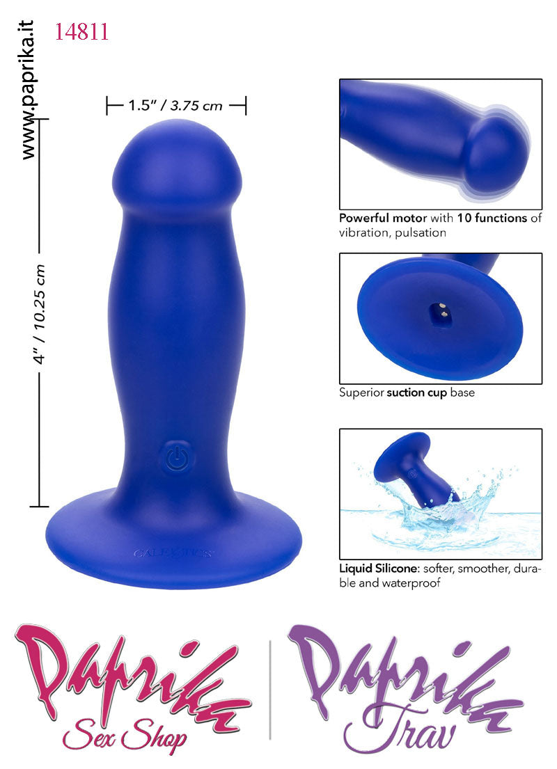Plug Anale Vibrante Large Silicone Sagomato 11 cm Ø 38 Ventosa Potente