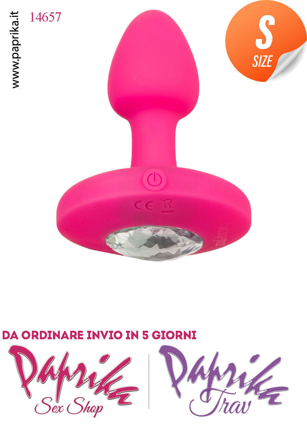 Plug Anale Small Vibrante Silicone Gioiello 10 Velocità 7 cm Ø 25