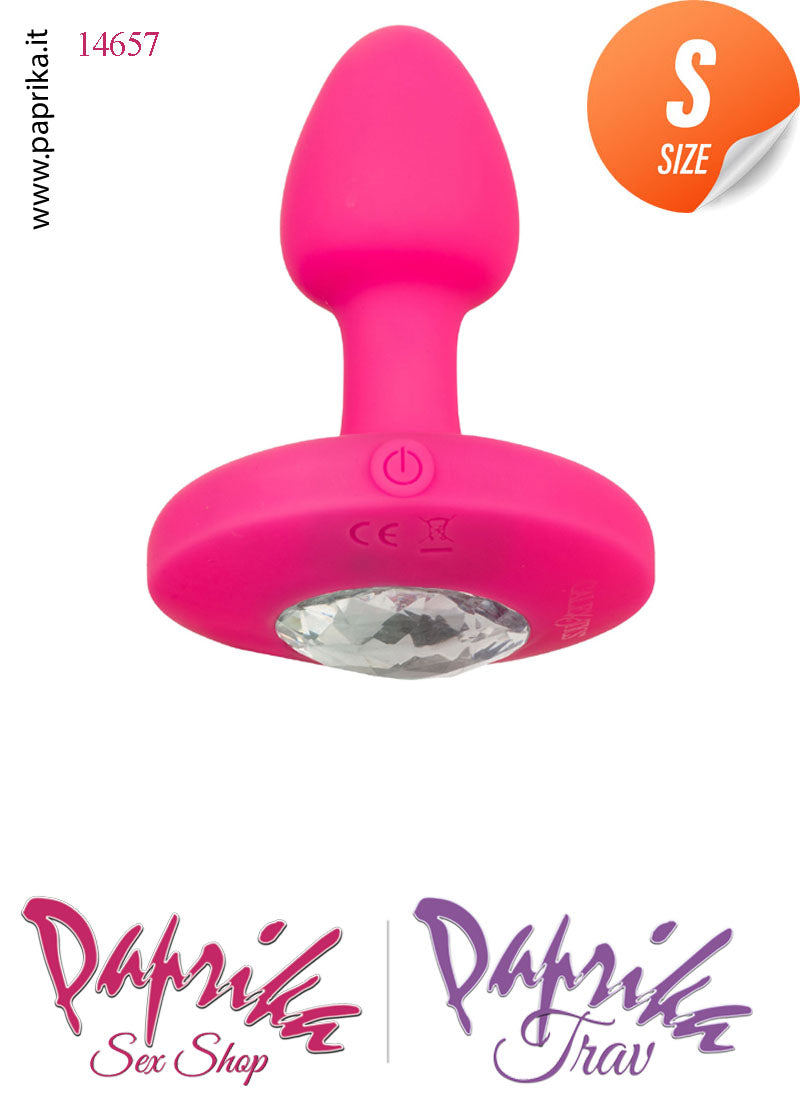 Plug Anale Small Vibrante Silicone Gioiello 10 Velocità 7 cm Ø 25