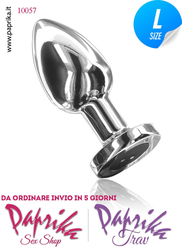 Plug Anale Large Vibrante Acciaio Inox 10 Velocità 9 cm Ø 41