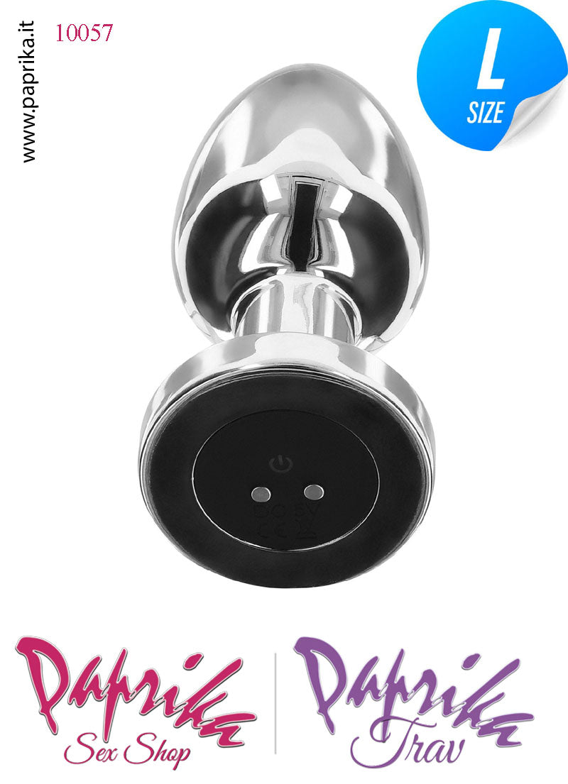 Plug Anale Large Vibrante Acciaio Inox 10 Velocità 9 cm Ø 41