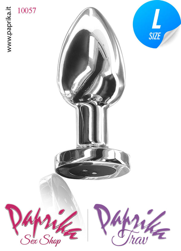 Plug Anale Large Vibrante Acciaio Inox 10 Velocità 9 cm Ø 41