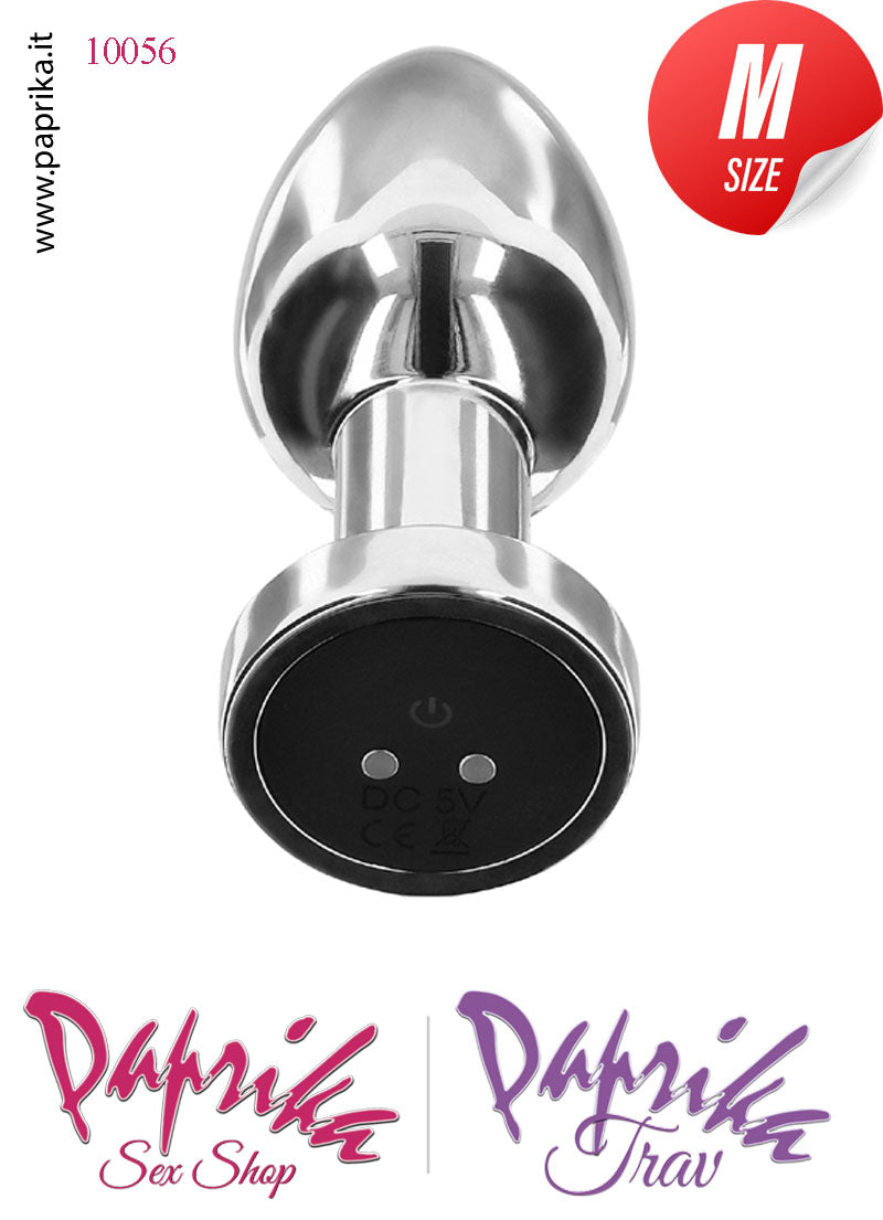 Plug Anale Medium Vibrante Acciaio Inox 10 Velocità 8 cm Ø 34