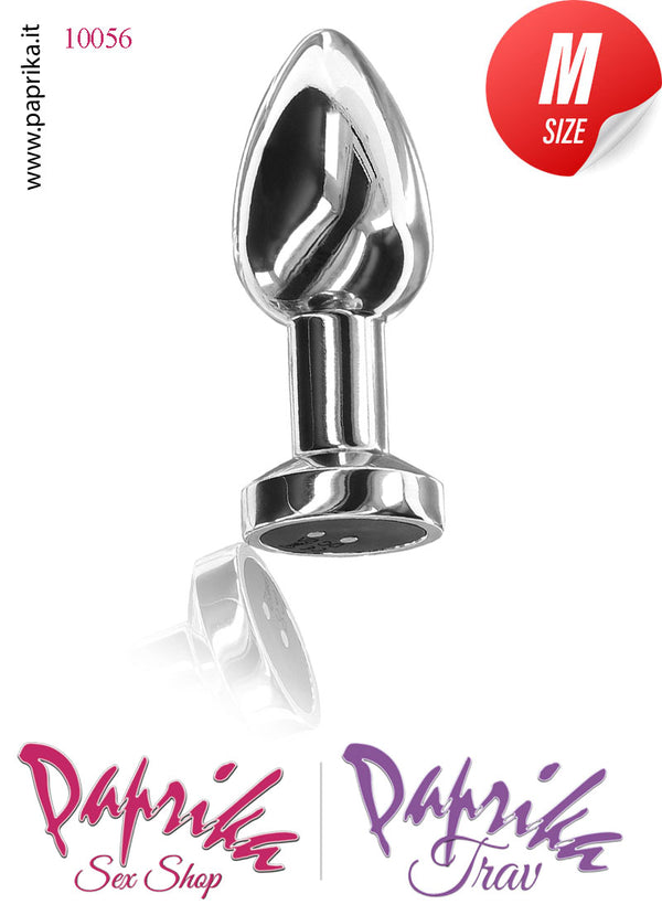 Plug Anale Medium Vibrante Acciaio Inox 10 Velocità 8 cm Ø 34