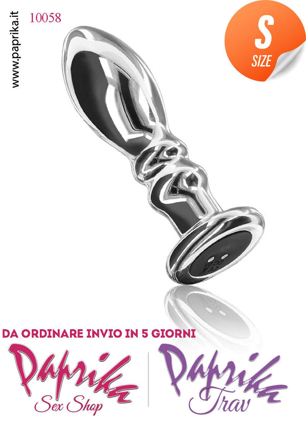 Plug Anale Sagomato Small Vibrante Acciaio Inox 10 Velocità 8 cm Ø 26