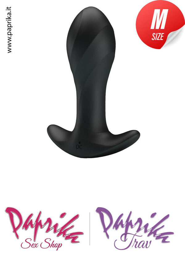 Plug Anale Small Unisex Silicone 9 cm Ø 35 Vibrante 12 Velocità