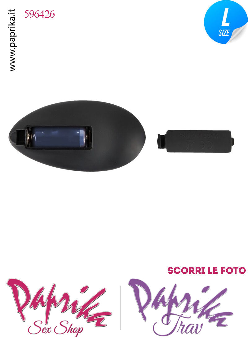 Plug Anale Telecomandato Vibrante Rotante Perle 14 cm Ø 42 Silicone Nero