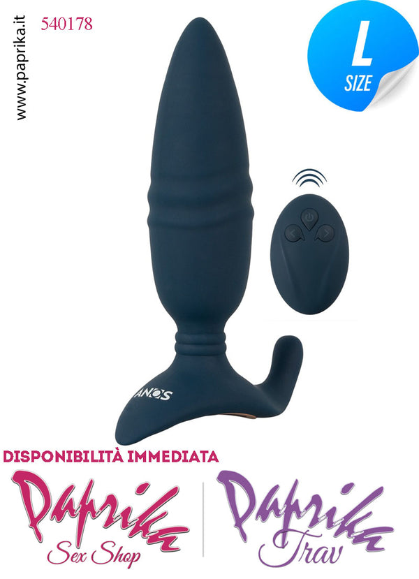 Plug Anale Su & Giù Vibrante Telecomandato 15/16 cm Ø 41 Silicone