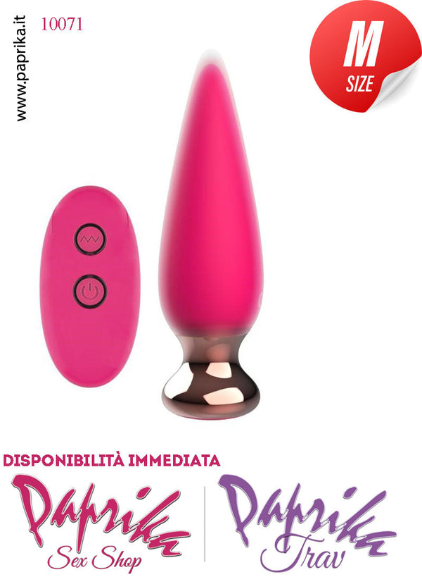 Plug Anale Punta Vibrante Telecomandato 12 cm Ø 34 Silicone