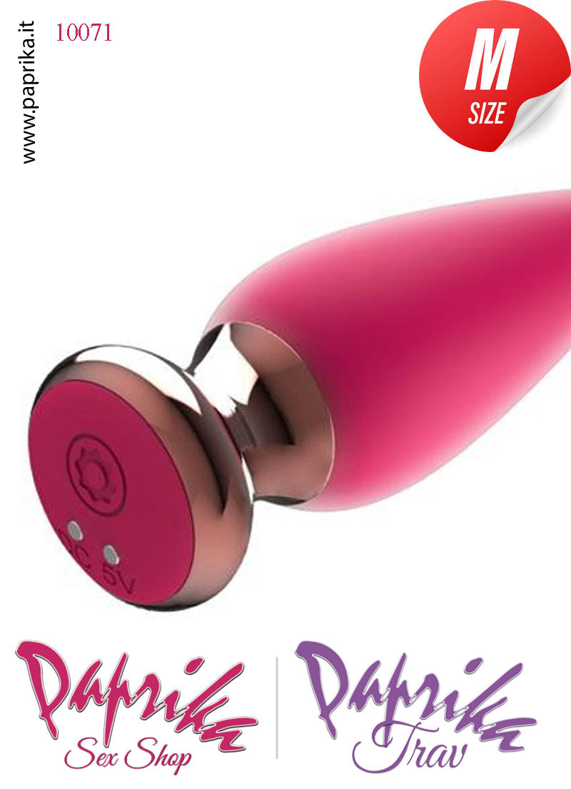 Plug Anale Punta Vibrante Telecomandato 12 cm Ø 34 Silicone