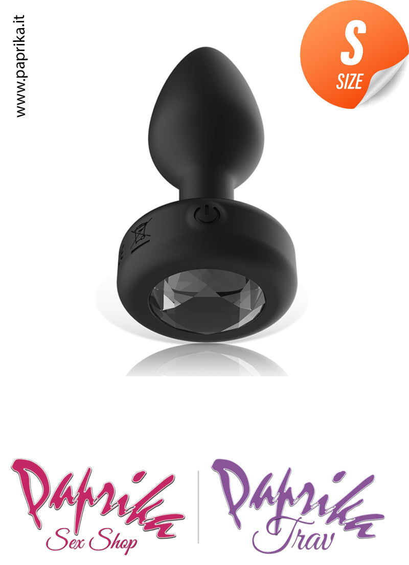 Plug Anale Vibrante Telecomando Gioiello Strass 8 cm Ø 28 Silicone