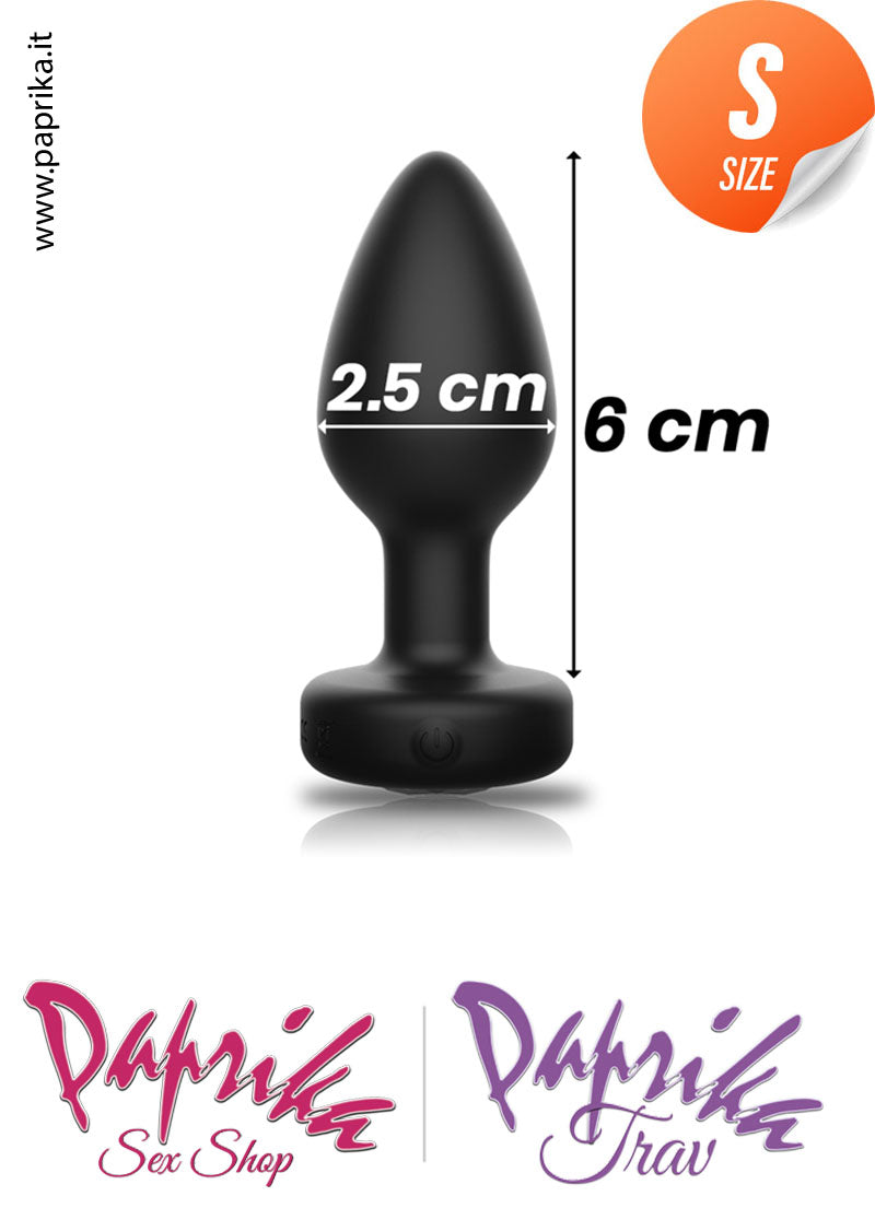Plug Anale Vibrante Telecomando Gioiello Strass 8 cm Ø 28 Silicone