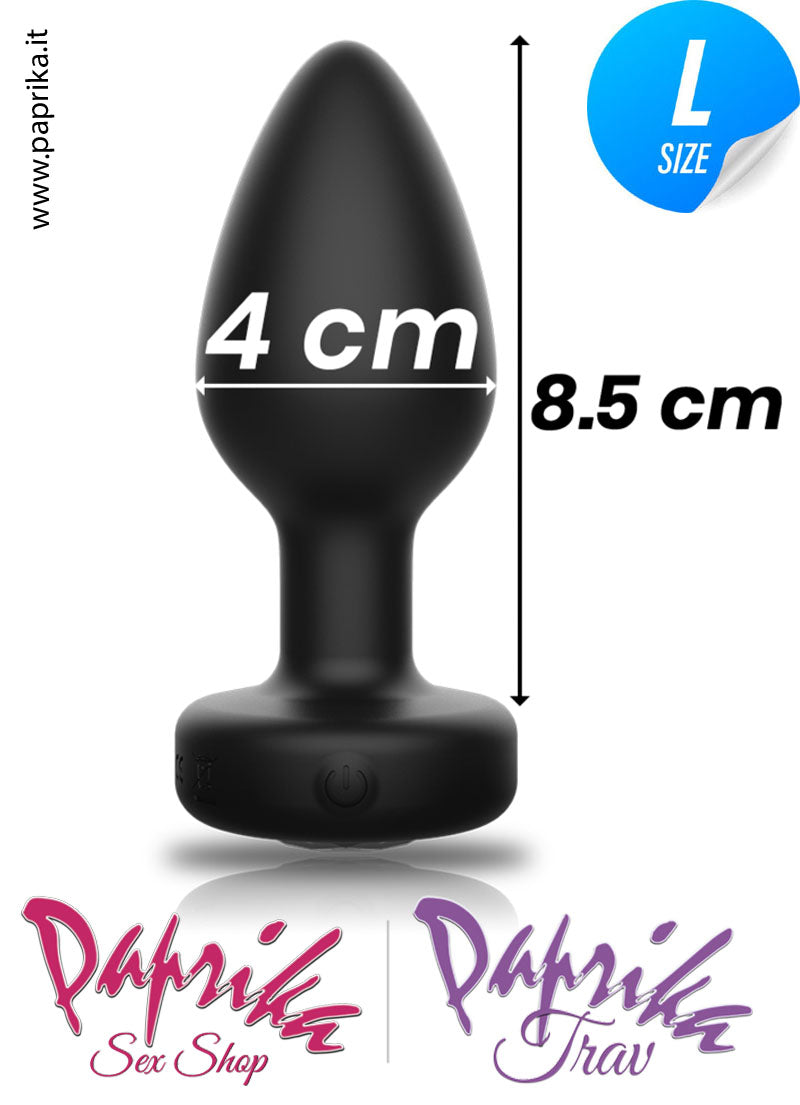 Plug Anale Vibrante Telecomando Gioiello Strass  11 cm Ø 40 Silicone