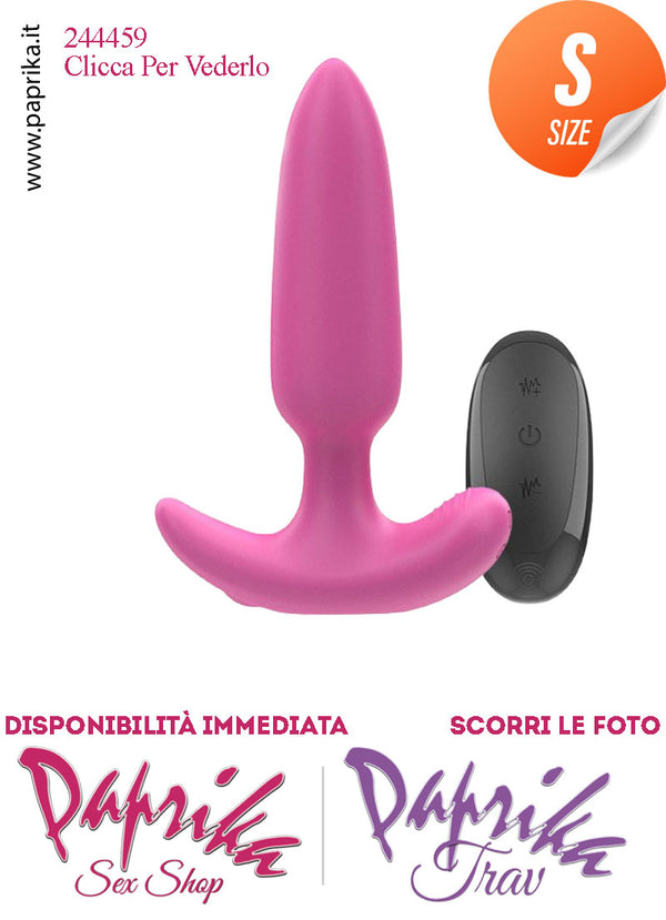 Plug Anale Telecomandato Vibrante Base Curva 10 cm Ø 25 Silicone Rosa