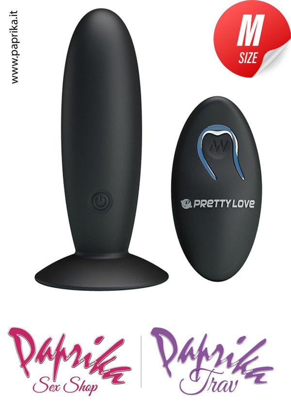 Plug Anale Silicone 10 cm Ø 33 Ventosa Telecomando 12 Velocità