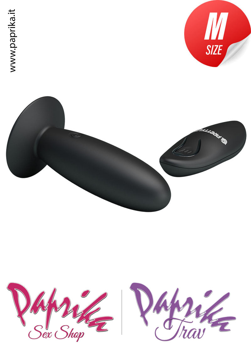 Plug Anale Silicone 10 cm Ø 33 Ventosa Telecomando 12 Velocità