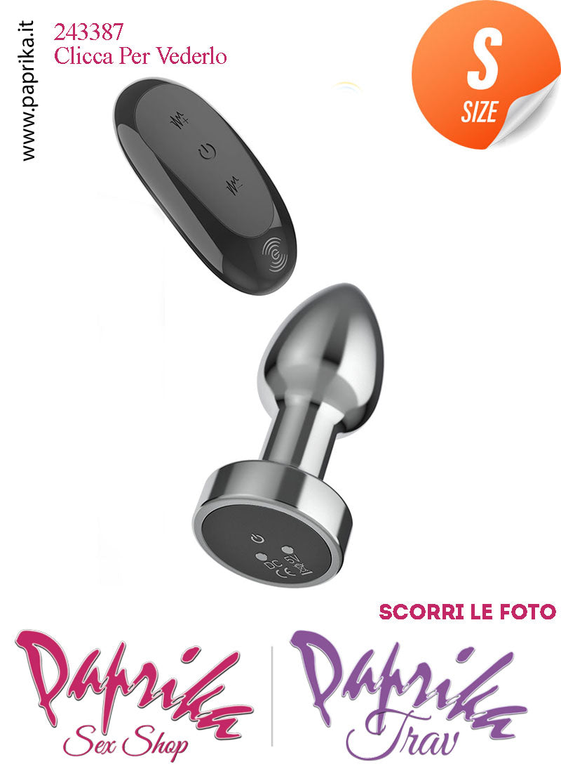 Plug Anale Small Vibrante Telecomandato Alluminio 10 Velocità 7 cm Ø 28