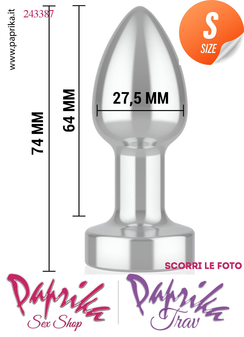 Plug Anale Small Vibrante Telecomandato Alluminio 10 Velocità 7 cm Ø 28