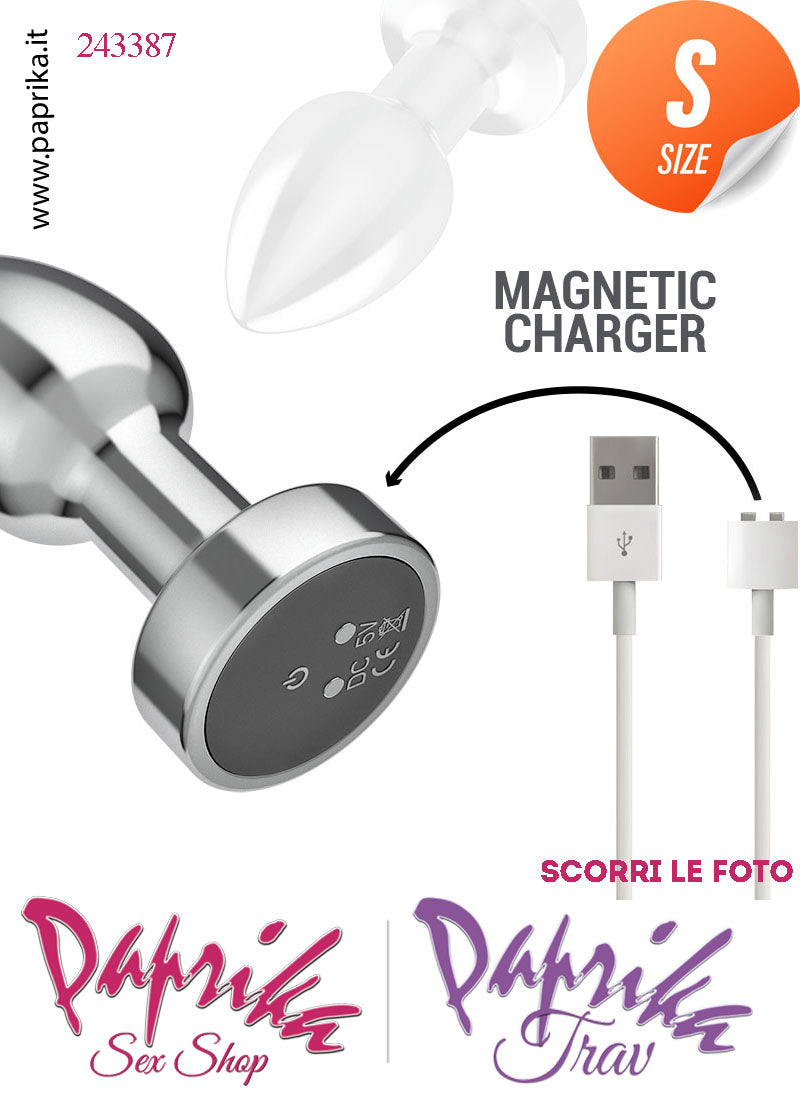 Plug Anale Small Vibrante Telecomandato Alluminio 10 Velocità 7 cm Ø 28