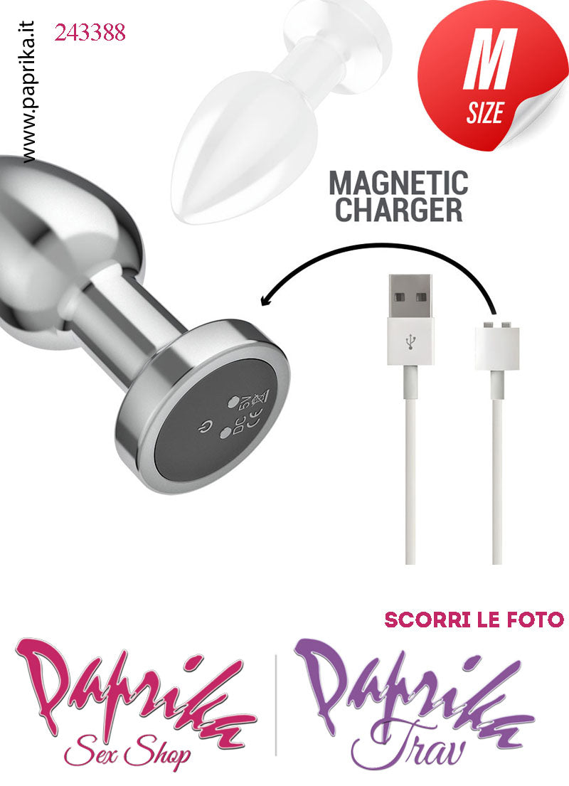 Plug Anale Medium Vibrante Telecomandato Alluminio 10 Velocità 9 cm Ø 34