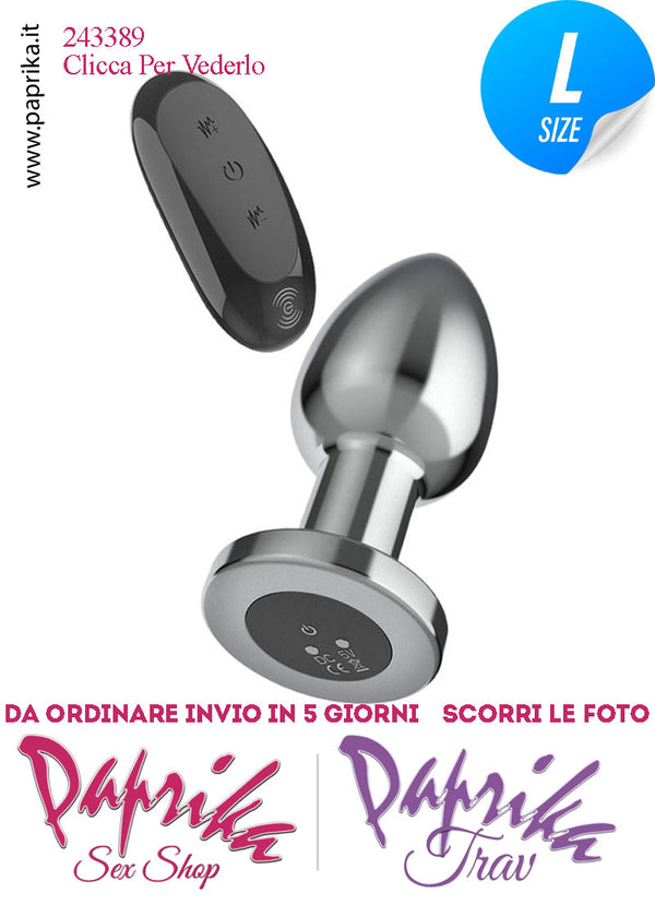 Plug Anale Large Vibrante Telecomandato Alluminio 10 Velocità 10 cm Ø 40