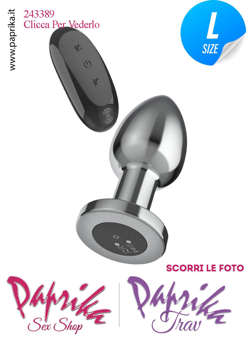 Plug Anale Large Vibrante Telecomandato Alluminio 10 Velocità 10 cm Ø 40