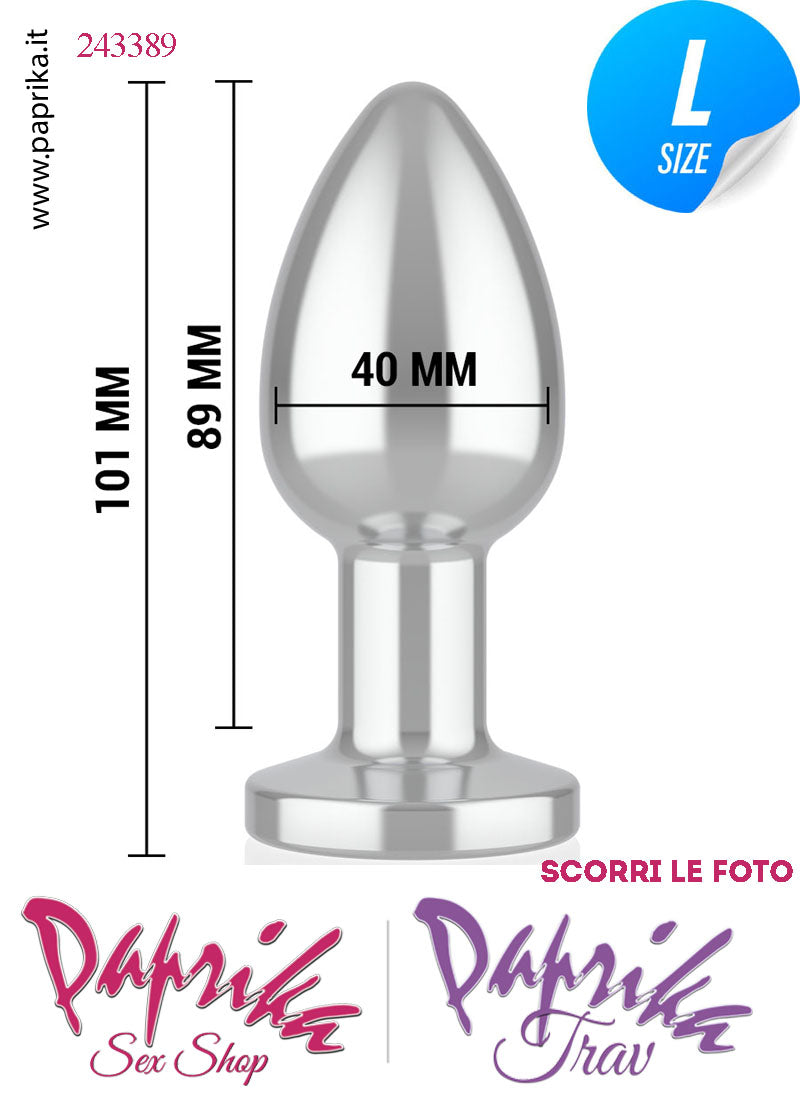 Plug Anale Large Vibrante Telecomandato Alluminio 10 Velocità 10 cm Ø 40