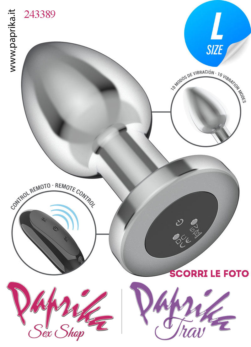Plug Anale Large Vibrante Telecomandato Alluminio 10 Velocità 10 cm Ø 40