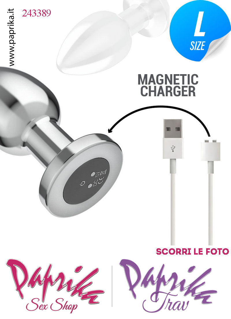 Plug Anale Large Vibrante Telecomandato Alluminio 10 Velocità 10 cm Ø 40