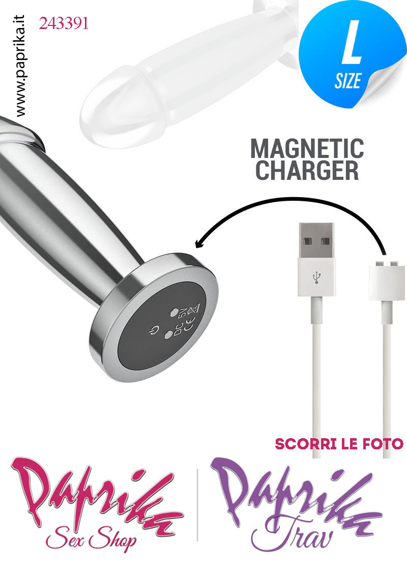 Plug Falletto Anale Large Vibrante Telecomandato Alluminio 10 Velocità 10 cm Ø 40