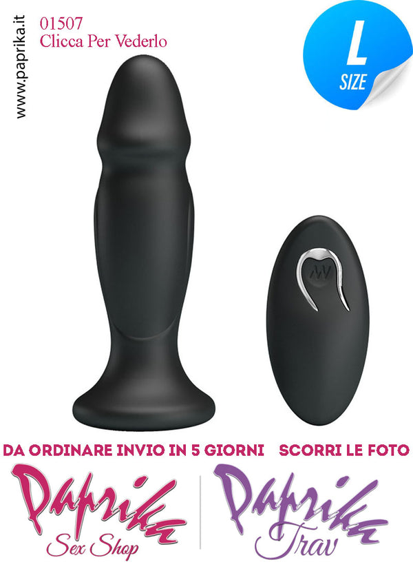 Falletto Anale Vibrante Telecomando Sagomato 13 cm Ø 35 Silicone
