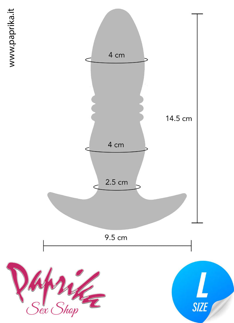 Plug Anale Su & Giù Vibrante Telecomandato 13/14 cm Ø 37 Silicone