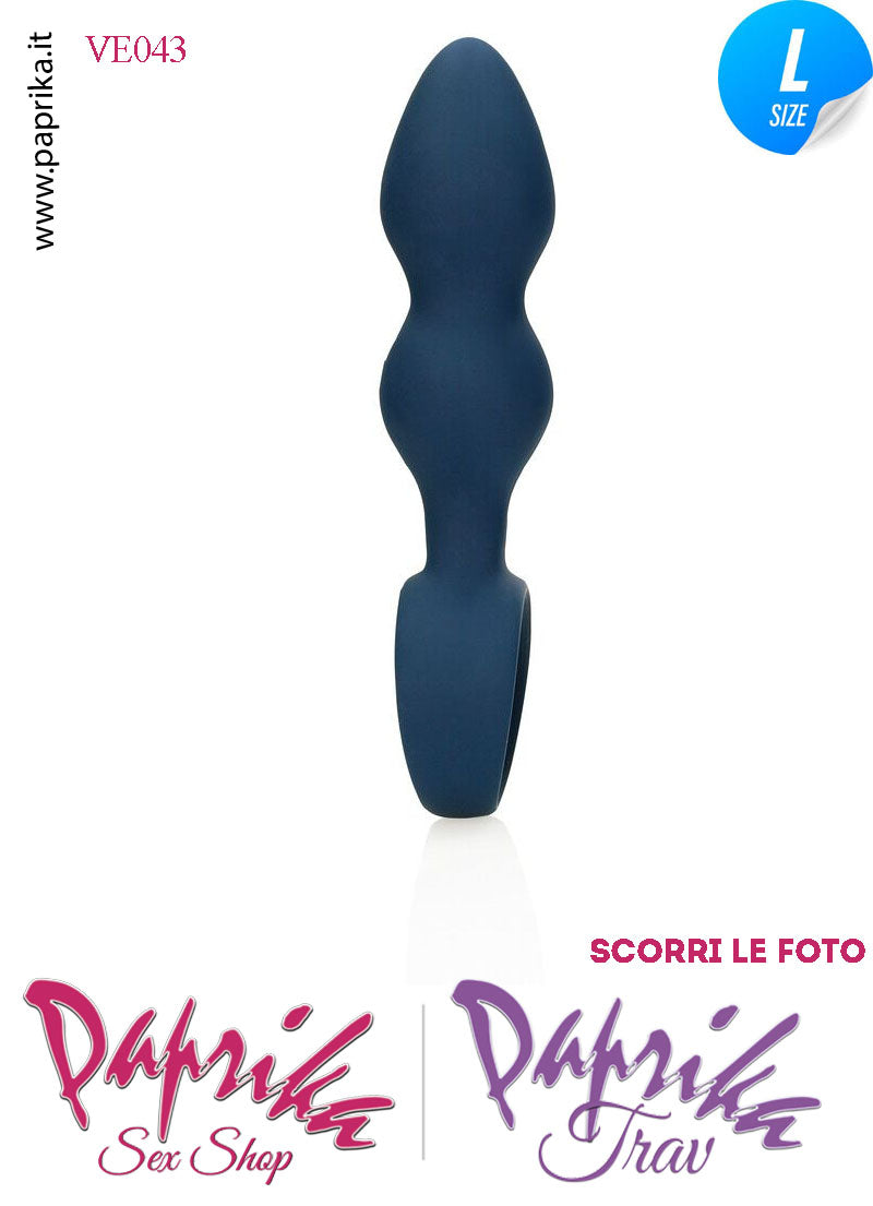 Plug Palline Anali Large Silicone Blu Non Vibrante 13 cm Ø 38 Anello Grande