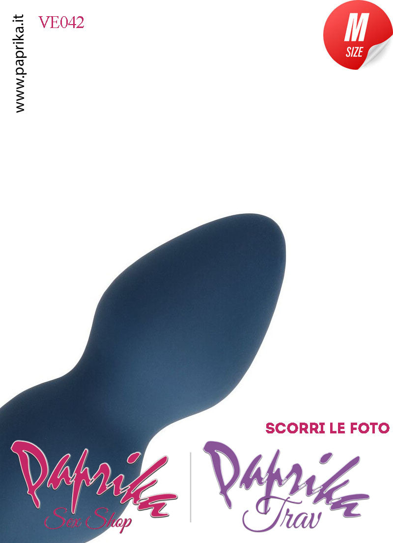 Plug Palline Anali Medium Silicone Blu Non Vibrante 11 cm Ø 33 Anello Grande