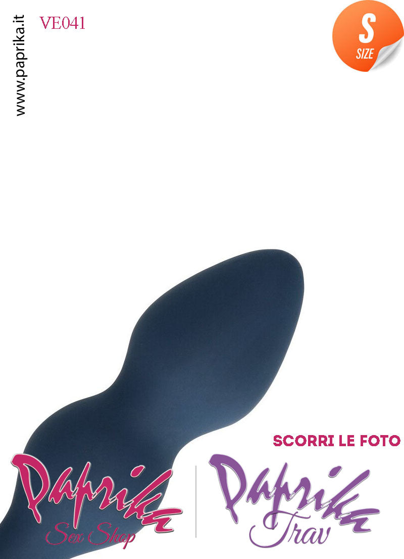 Plug Palline Anali Small Silicone Blu Non Vibrante 10 cm Ø 28 Anello Grande