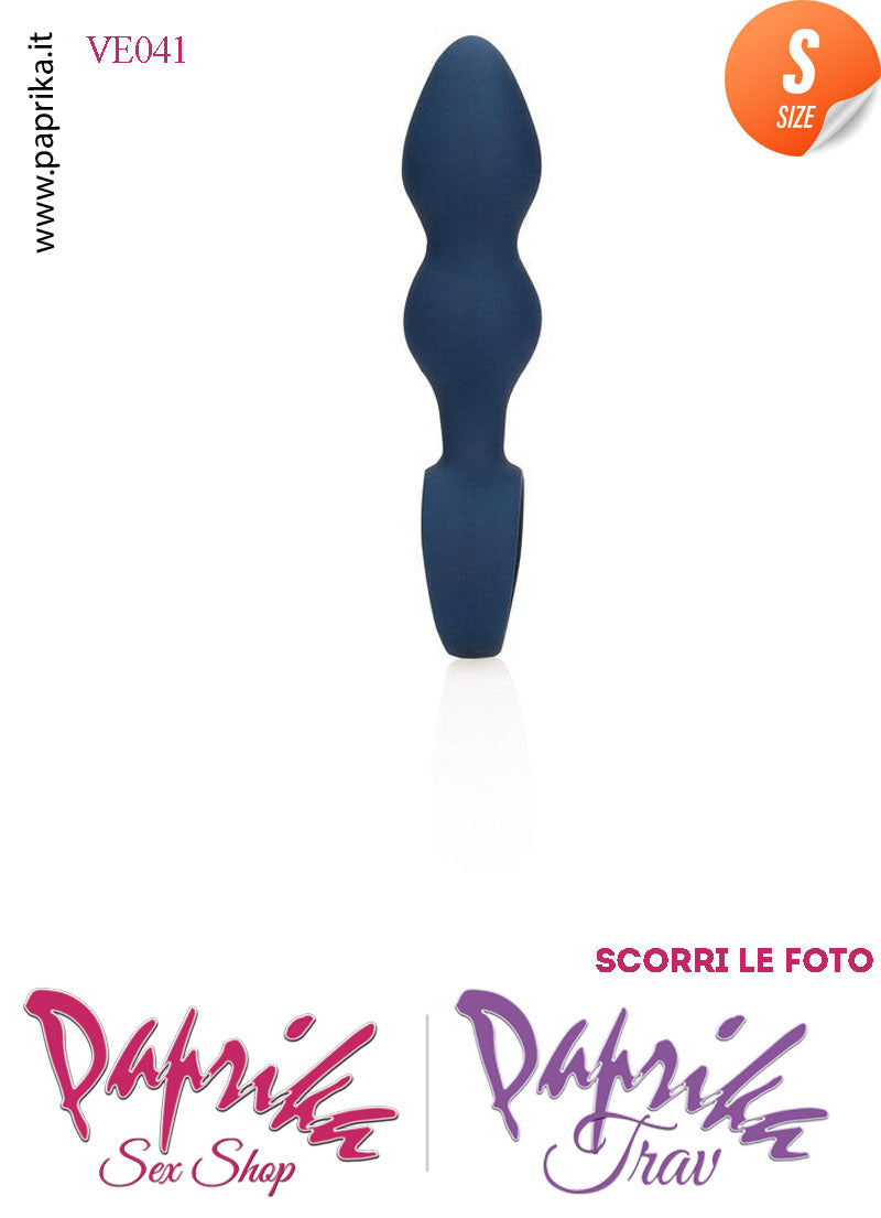 Plug Palline Anali Small Silicone Blu Non Vibrante 10 cm Ø 28 Anello Grande