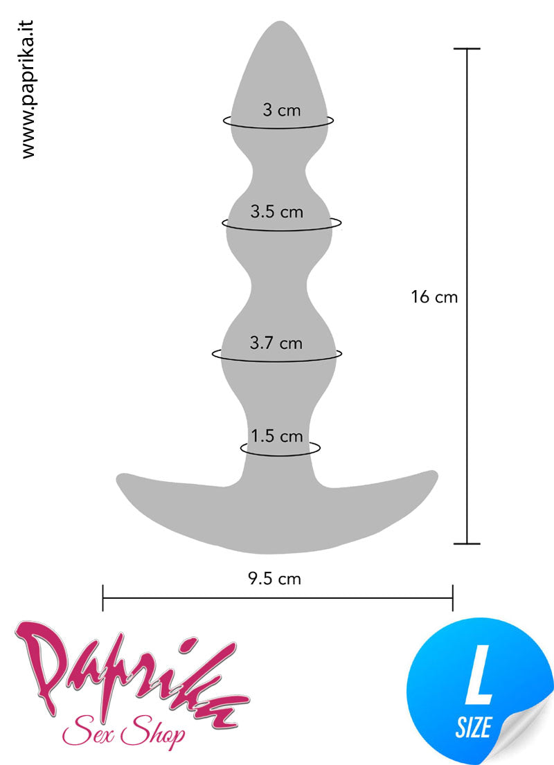Plug Anale Palline Unisex Vibranti Telecomandate Ø 30/35/37 Silicone