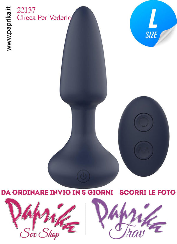 Plug Anale Vibrante Rotante Perle Telecomandato Silicone 14 cm Ø 39