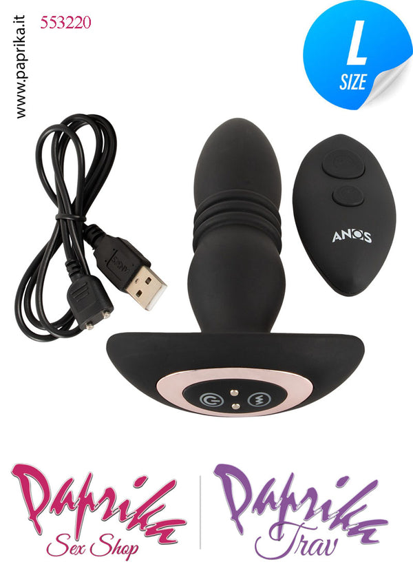 Plug Anale Su & Giù Vibrante Telecomandato 13/14 cm Ø 37 Silicone