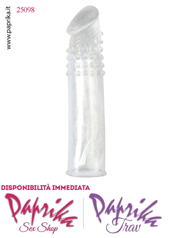 Prolunga Guaina Allungamento Pene Trasparente Aculei Tpe Morbido