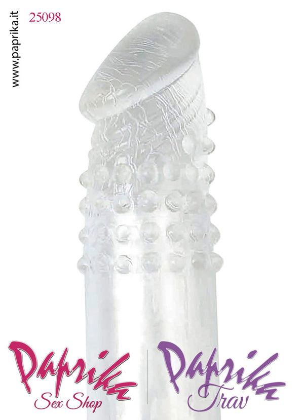 Prolunga Guaina Allungamento Pene Trasparente Aculei Tpe Morbido