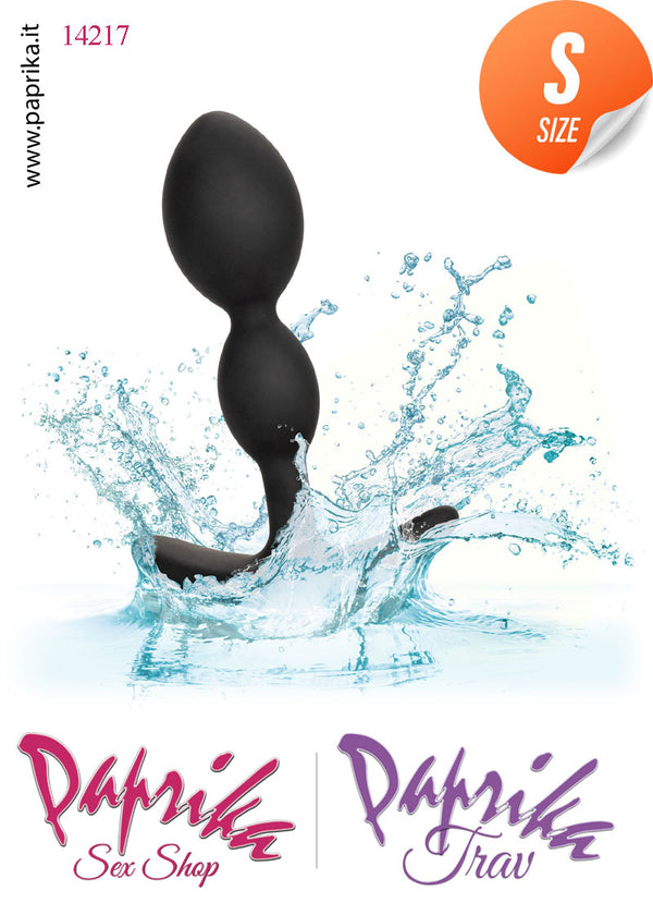 Plug Anale Piccolo Palline Silicone Non Vibrante 8 cm Ø 22 Base Curva