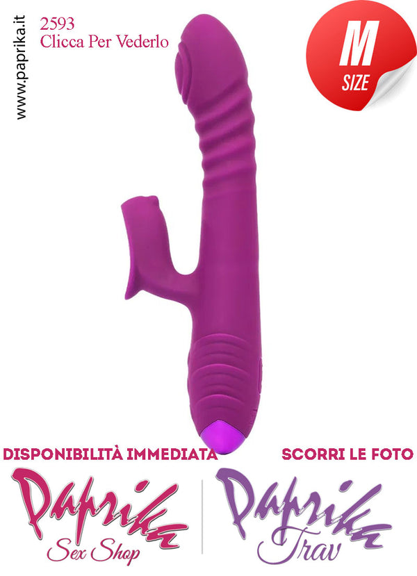Rabbit Vibratore Clitoride Vagina Su & Giù Tapping Punto G Ø 34 Silicone