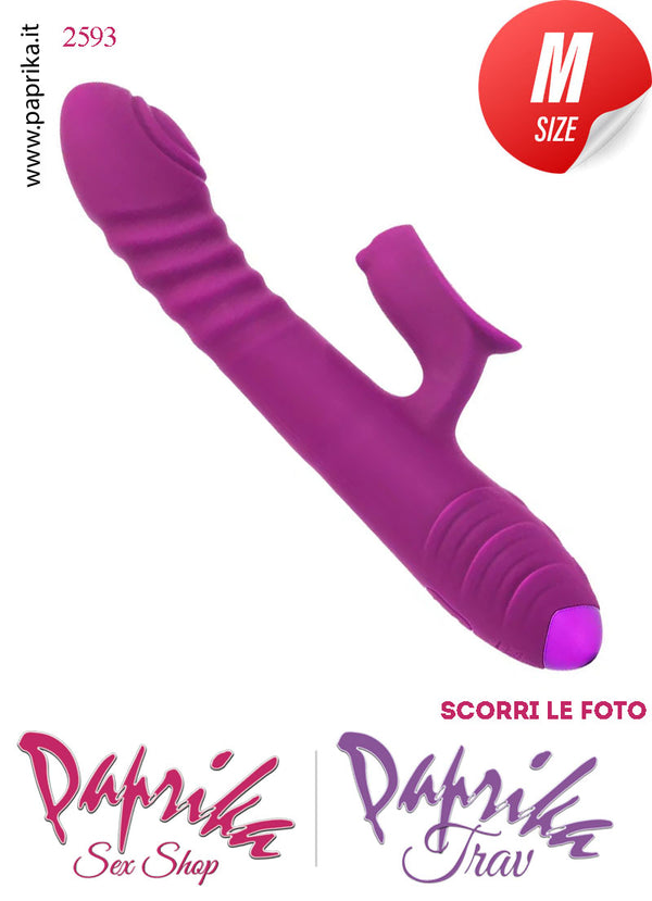 Rabbit Vibratore Clitoride Vagina Su & Giù Tapping Punto G Ø 34 Silicone