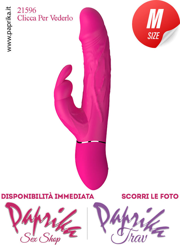 Rabbit Vibratore Clitoride Vagina 9 + 9 Velocità Venature Ø 33 Silicone
