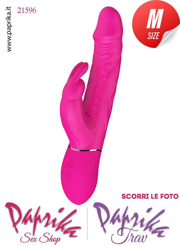 Rabbit Vibratore Clitoride Vagina 9 + 9 Velocità Venature Ø 33 Silicone