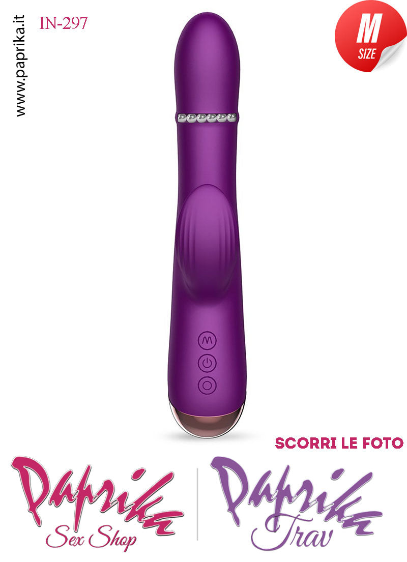 Rabbit Vibratore Vagina Anello Su & Giù Tocco Clitoride 10 Velocità App Control Ø 33