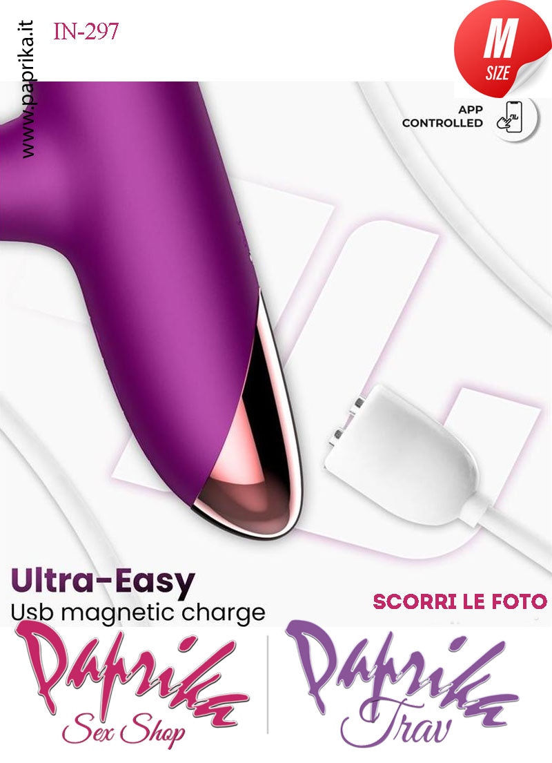 Rabbit Vibratore Vagina Anello Su & Giù Tocco Clitoride 10 Velocità App Control Ø 33